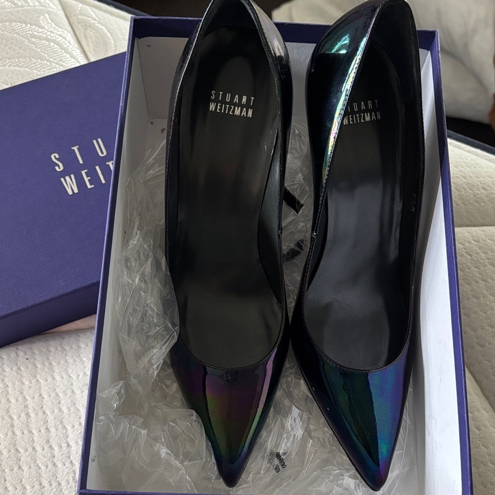 Stuart Weitzman Iridescent Black Heels